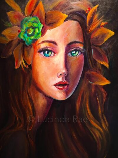 Autumn Aphrodite, Original Painting by Lucinda Rae, 20" x 24"