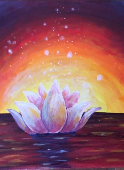 Paint Night Pajama Party - Sunrise Lotus