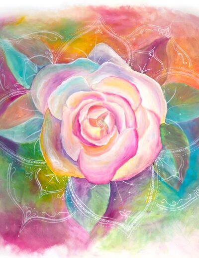 Rainbow Rose Art Print